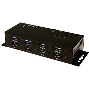 Exsys 6685HMV -Hub - 4 x SuperSpeed USB + 4 x IEEE 1394B (FireWire) (USB B), Docking station + USB-hub, Zwart