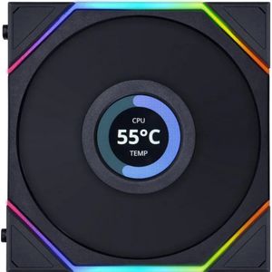 Lian Li UNI FAN TL LCD Reverse Black Ventilatorhuis 120mm CFM 350 1900 RPMdBA FDB 4 pin PMW" LCD Scherm zwart
