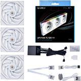 Lian Li UNI FAN TL RGB White Ventilatorhuis 3 pack 120mm CFM 200 2600 RPMdBA FDB 4 pin PMW Connect 3 wit