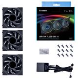 Lian Li UNI FAN TL LCD ARGB Black 3 pack 120mm CFM 300 1900 RPMdBA" LCD Scherm incl. controller FDB 4 pin PMW
