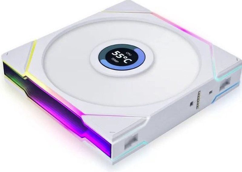 Lian Li UNI FAN TL Reverse White 120mm 64 CFM 350 1600 RPM.4 dBA FDB 4 pin PMW" LCD Scherm wit