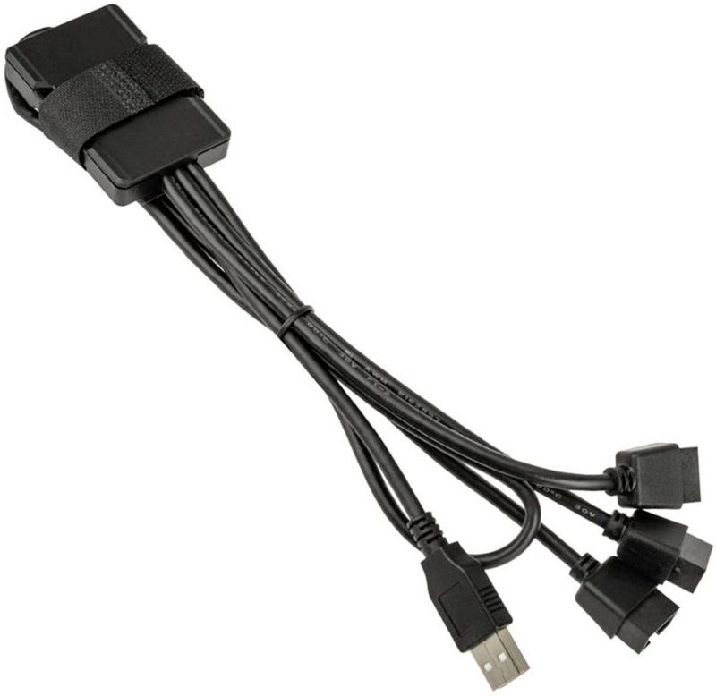 Lian-Li PW-U2TPAB USB-hub - Zwart - USB 2.0 - 0.60 m
