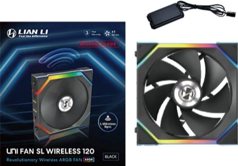 Lian Li - UNI FAN SL120 - Case Fan - Zwart - 120 mm - Draadloze Controller