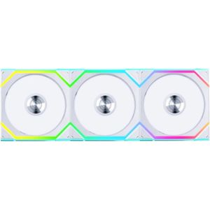 Lian Li UNI FAN SL Wireless White - Ventilatorhuis 3-pack - 120mm - 400 - 2000 rpm - 28.5 dBA - 4-pin PWM - Lian Li L-Connect - ARGB - wit