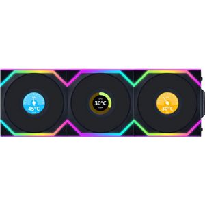 Lian Li UNI FAN SL Wireless LCD Black - 3-pack - 120mm - Zwart