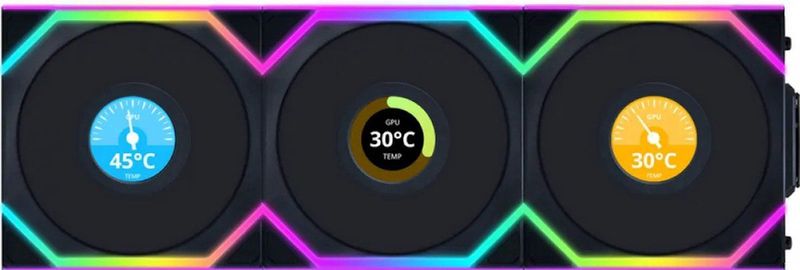 Lian Li UNI FAN SL Wireless LCD Black - 3-pack - 120mm - Zwart