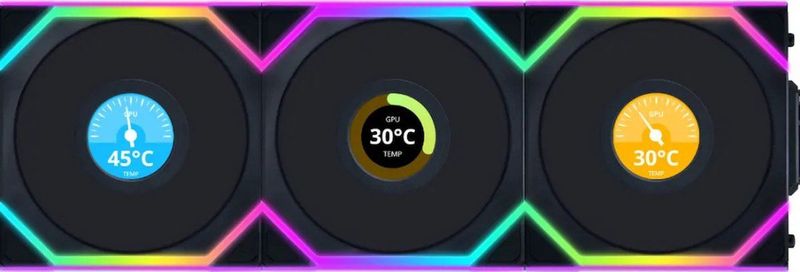 Lian Li - SL Draadloze LCD Omgekeerde Ventilator - 120 Mm - 3 Eenheden