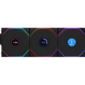 Lian Li - UniFan TL-LCD - Draadloze Ventilator - 120 mm - Zwart