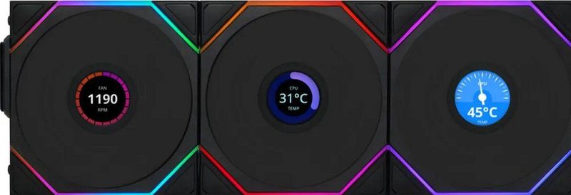 Lian Li - UniFan TL-LCD - Draadloze Ventilator - 120 mm - Zwart