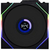 Lian Li - UNI FAN TL Wireless LCD Ventilator - 120mm - RGB - 3-pack - Zwart