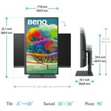 BenQ 4K Monitor PD2705U - Geschikt voor Mac - UHD - sRGB - Rec. 709 - HDR10 - IPS - AQCOLOR - 60 Hz - USB-C - 27 inch