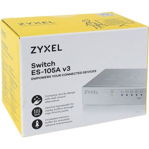 Zyxel ES-105A Unmanaged Fast Ethernet (10/100) Zilver