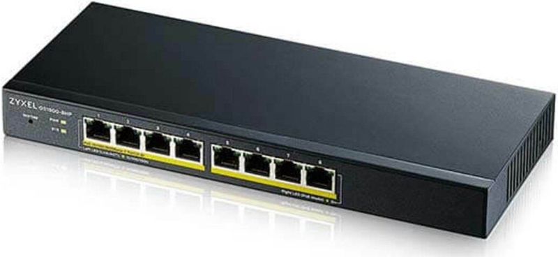 Zyxel GS1900-8HP Managed L2 Gigabit Ethernet (10/100/1000) Power over Ethernet (PoE) Zwart