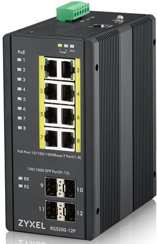 Zyxel RGS200-12P Managed L2 Gigabit Ethernet (10/100/1000) Power over Ethernet (PoE) Zwart