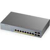 ZyXEL GS1350-12HP - Switch - 10 Gb - 130W - Grijs