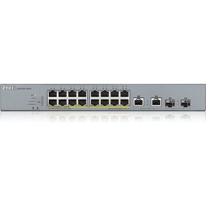 Zyxel Nebula 16-poorts Gigabit Smart Managed PoE + switch met 250 Watt Budget en 2 Gigabit Combo-poorts met Nebula Cloud Managment [GS1350-18HP]