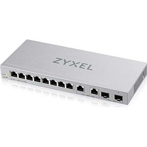 Zyxel Multifigabit Switch 12 poorten Web Managed met 2 poorten 2.5G / 2 poorten 10G SFP+ Desktop/muur, 5 jaar garantie [XGS1210-12]