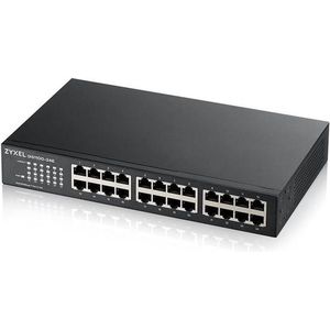 Zyxel 24-poorts Gigabit Ethernet-switch niet beheerd - model zonder ventilator [GS1100-24E]
