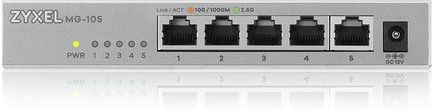 Zyxel - MG-105 - 5-Poort 2.5G Multi-Gigabit Unmanaged Switch - Thuis Entertainment - SOHO Netwerk