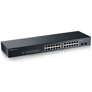Zyxel 24-Poorts Gigabit Switch | Smart Managed | Rekmontage | VLAN, IGMP, QoS| Beperkte Levenslange Garantie [GS1900-24]