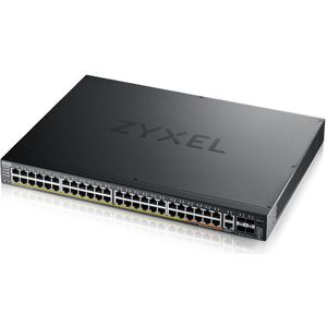 Zyxel 48-poorts GbE L3 Access PoE+ Switch met 6 10G uplink (600 W) (XGS2220-54HP)