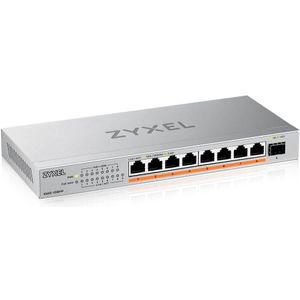 Zyxel 8-Port PoE 2.5G Multi-Gig Unmanaged Switch @ 100W met 8 x PoE++(60W), 1 x 10G SFP+ |bureaublad- of muurbevestiging [XMG-108HP]