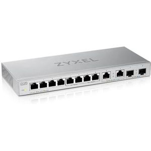 Zyxel Multi-Gig 12-poorts onbeheerde switch met 2-poorts 2.5G en 2-poorts 10G SFP + desktop/wandmontage, 5 jaar garantie [XGS1010-12]