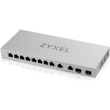 Zyxel 12-portowy, zarządzalny przez internet przełącznik Multi-Gig z 2 portami 2,5G i 2 portami 10G SFP+, instalacja na biurku lub na ścianie, dożywotnia gwarancja [XGS1210-12]