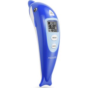 Microlife NC 400 - Infrarood Thermometer - Meting in 3 Seconden - Klinisch Getest - Kindvriendelijk Dolfijn Design - 5 Jaar Garantie
