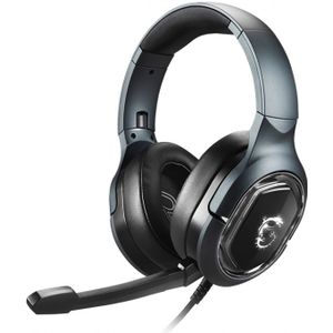 MSI GH50 onderdompelen (Bedraad), Gaming headset, Zilver, Zwart
