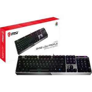 MSI VIGOR GK50 LOW PROFIEL US LAYOUT Gaming toetsenbord QWERTY (bekabeld, Kailh Low Profile Switch, zwart, RGB per knop)