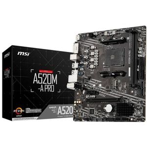 Moederbord - MSI A520M-A PRO - Micro-ATX - AM4 Socket - AMD A520 – Realtek 8111H - Realtek ALC892