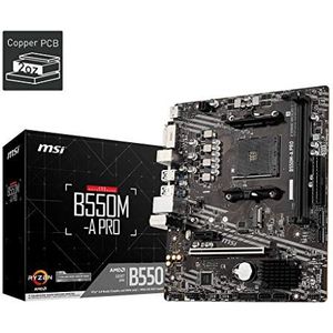 MSI B550M-A PRO moederbord M-ATX - Ondersteunt AMD Ryzen 3e generatie processors, AM4, DDR4 Boost (4600MHz/OC), 1 x PCIe 4.0/3.0 x16, 1 x M.2 Gen4 x4, HDMI, Gigabit LAN