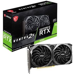 Videokaart - MSI - NVIDIA GeForce RTX 3060 VENTUS 2X 12G OC - 12GB - DDR6 - PCIe 4.0 - 1x HDMI 2.1 - 3x DisplayPort 1.4
