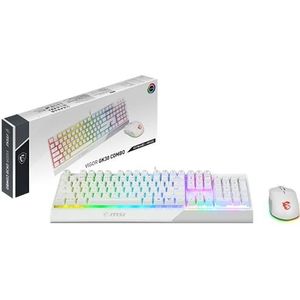 MSI Vigor GK30 Combo White DE GK30 Gaming Keyboard en GM11 Gaming Mouse (bekabeld, Plunger Switch, QWERTZ lay-out, wit, RGB)