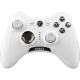 MSI FORCE GC30 V2 WHITE draadloze gamepad-controller voor pc - 2,4 GHz, 600 mAh Li-ionbatterij, vervangbare D-pad-hoezen, twee vibratiemotoren, USB 2.0 - wit, bekabeld/draadloos