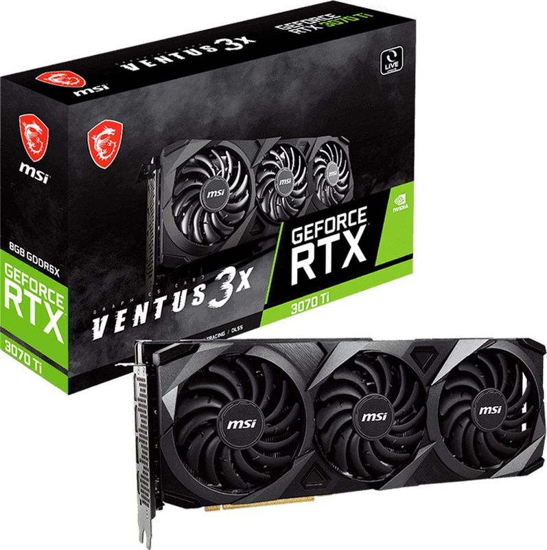 MSI VENTUS RTX 3070 TI 3X 8G OC videokaart NVIDIA GeForce RTX 3070 Ti 8 GB GDDR6X