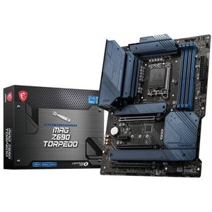 MSI MAG Z690 TORPEDO Gaming Moederbord, ATX - Ondersteunt Intel Core 12e generatie processors, LGA 1700-16 Duet Rail VRM 70A, DDR5 Memory Boost 6400+MHz/OC, 1 x PCIe 5.0 x16, 3 x M.2 Gen4, 2.5G LAN