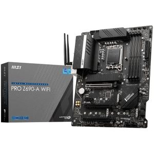 MSI PRO Z690-A WIFI Mainboard ATX, unterstützt Intel Prozessoren 12. Generation, LGA 1700, 14 Duet Rail 55A VRM, DDR5 Memory Boost 6400MHz/OC, 1 x PCIe 5.0 x16, 3 x M.2 Gen4 x4, 2.5G LAN, Wi-Fi 6E
