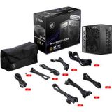 MSI MPG A1000G PCIE5 Voeding - 1000W - ATX12V 3.0 - 80 Plus Gold - Zwart