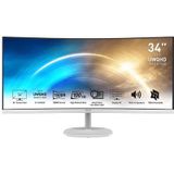 MSI Pro MP341CQWDE - 34 Inch - UltraWide Quad HD - Wit