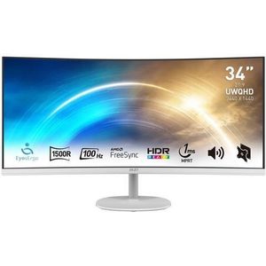 MSI Pro MP341CQWDE computer monitor 86,4 cm (34 inch) 3440 x 1440 Pixels UltraWide Quad HD Wit