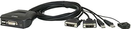 ATEN CS22D-AT KVM-switch Zwart