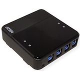 ATEN 4 x 4 USB 3.2 Gen1 Peripherie-Freigabe-Switch, 5000 Gbit/s, Schwarz, Kunststoff, 0 - 40 °C, -20 - 60 °C, 0 - 80%