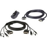 ATEN 2L-7D02UDX3 toetsenbord-video-muis (kvm) kabel Zwart 1,8 m