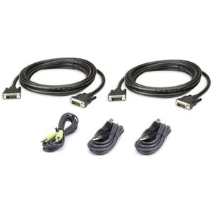 ATEN 2L-7D03UDX5 USB DVI-D Dual Link Secure KVM Kabel Set - zwart 2L-7D03UDX5