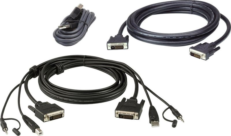 ATEN 2L-7D03UDX5 toetsenbord-video-muis (kvm) kabel Zwart