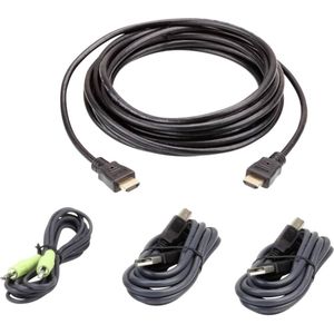 ATEN 2L-7D03UHX4 toetsenbord-video-muis (kvm) kabel Zwart