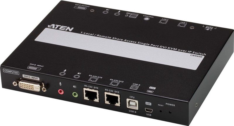 ATEN - CN9600 - KVM over IP Switch - Zwart - Enkele Poort - DVI