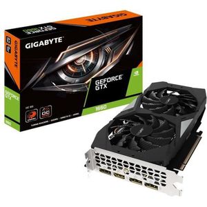 Gigabyte GV-N1660OC-6GD GeForce GTX 1660, PCIe3.0, 6 GB, GDDR5, 192 bit, 192 GB/s, 1830Mhz, 450W